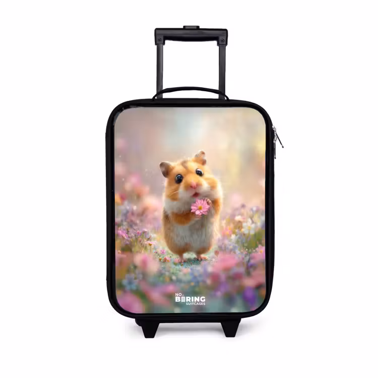 Hamster - Bloem - Natuur - Dier Kinderkoffer - Zwart klein -3d