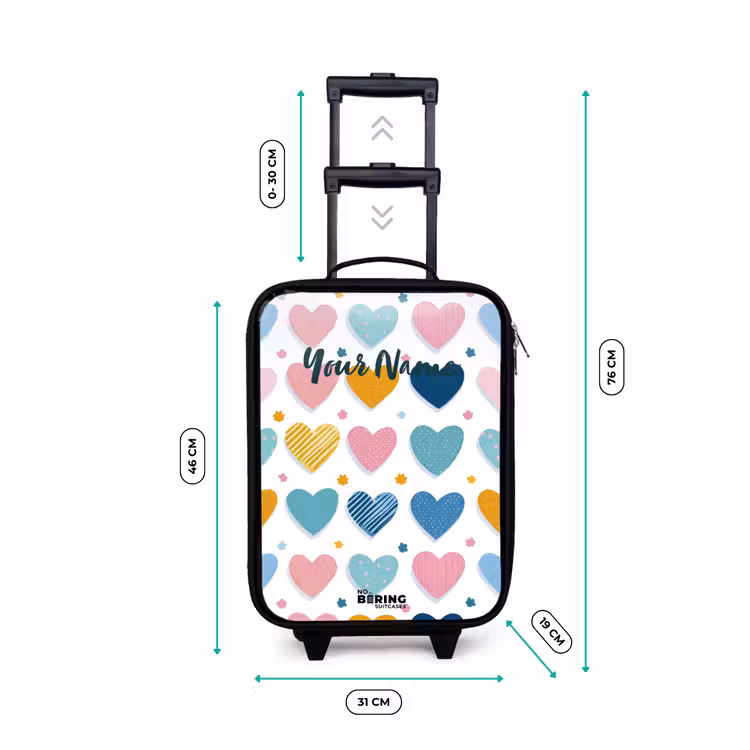 Hartenpatroon Kinderkoffer - Zwart klein -productfoto_formaten