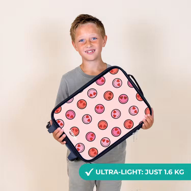 Hartje - Smiley - Patroon Kinderkoffer - Zwart klein -sfeer4_UK