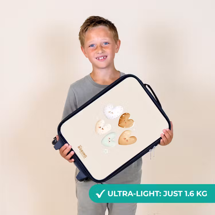 Hartjes in zachte beige tinten Kinderkoffer - Zwart klein -sfeer4_UK