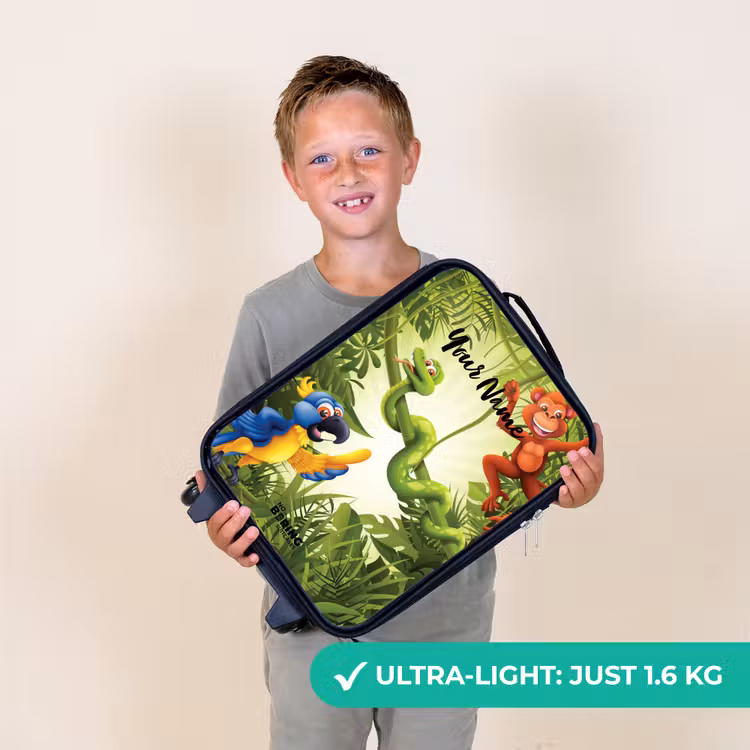 Jolige jungle Kinderkoffer - Zwart klein -sfeer4_UK