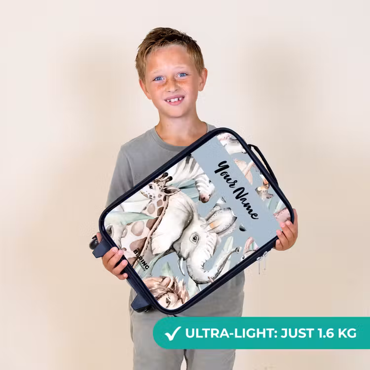 Jungle in Lichte Kleuren Kinderkoffer - Zwart klein -sfeer4_UK