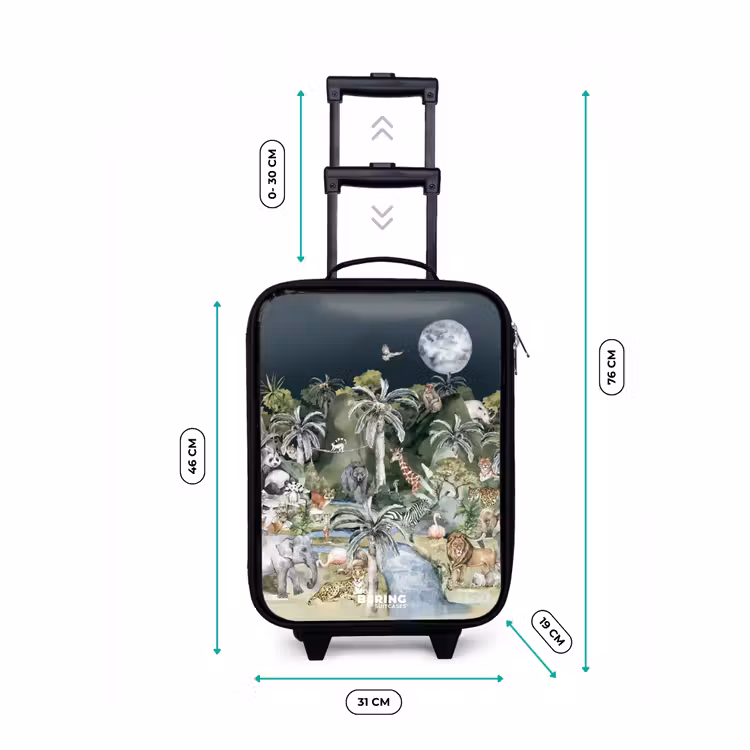 Jungle in de maneschijn Kinderkoffer - Zwart klein -productfoto_formaten