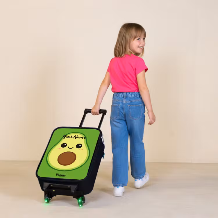 Kawai - Avocado - Groen Kinderkoffer - Zwart klein -sfeer1