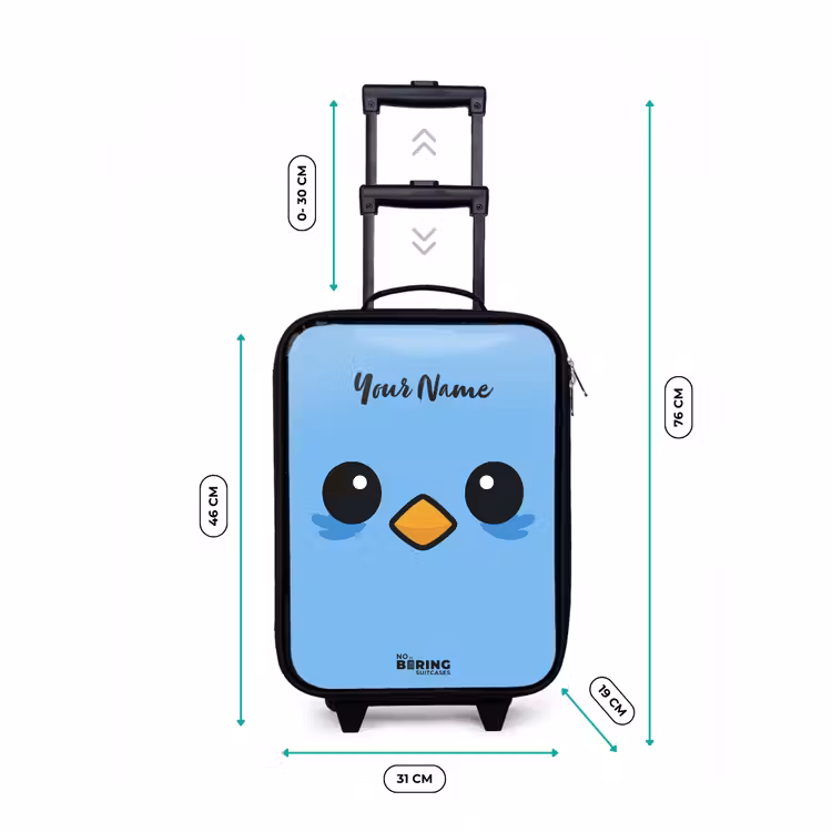 Kawai - Vogel - Blauw Kinderkoffer - Zwart klein -productfoto_formaten