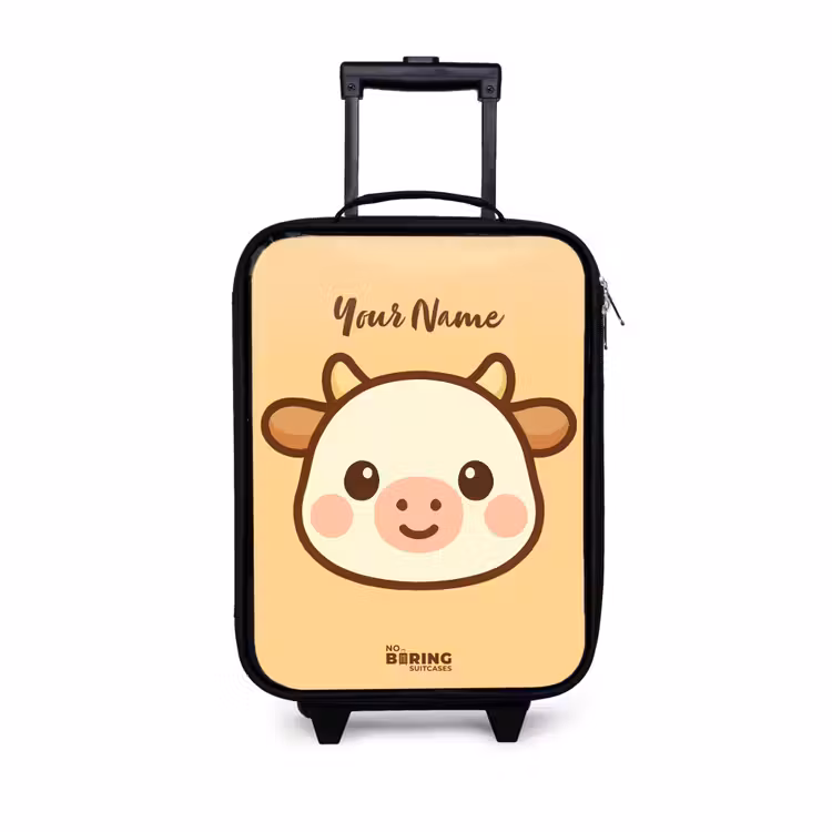 Kawai - Koe - Bruin Kinderkoffer - Zwart klein -3d