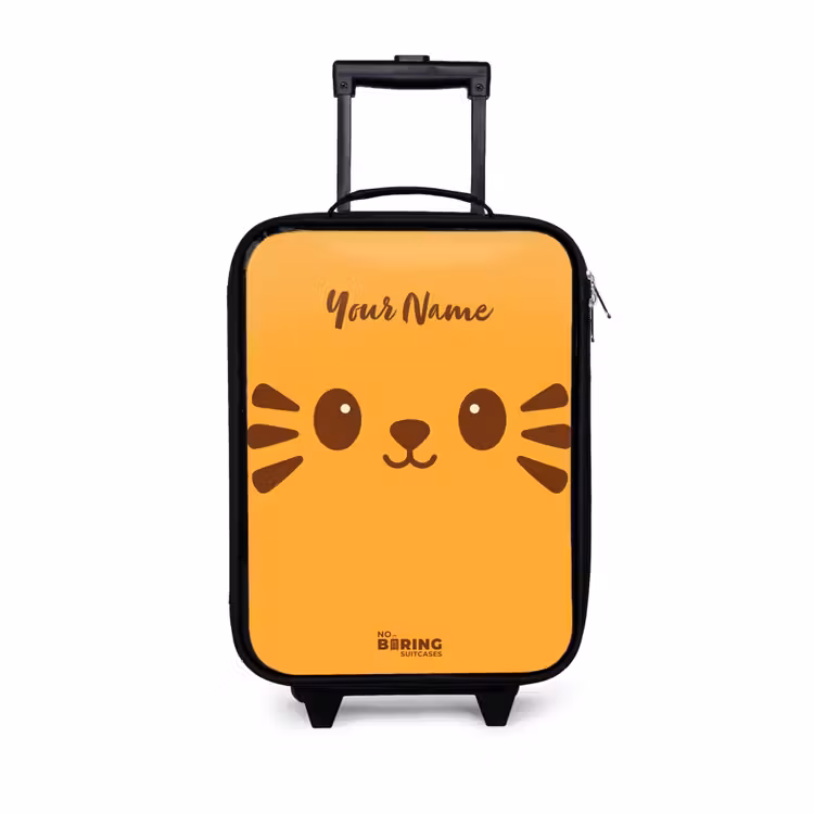 Kawai - Tijger - Oranje Kinderkoffer - Zwart klein -3d