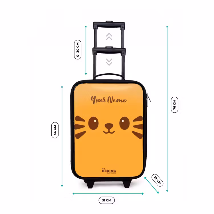 Kawai - Tijger - Oranje Kinderkoffer - Zwart klein -productfoto_formaten