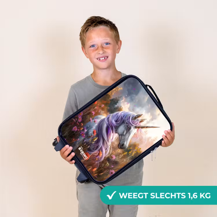 Lavendel lentehoorn Kinderkoffer - Zwart klein -sfeer4_NL