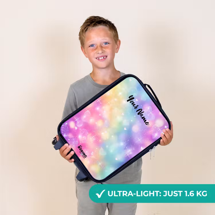 Licht - Regenboog - Hartjes Kinderkoffer - Zwart klein -sfeer4_UK
