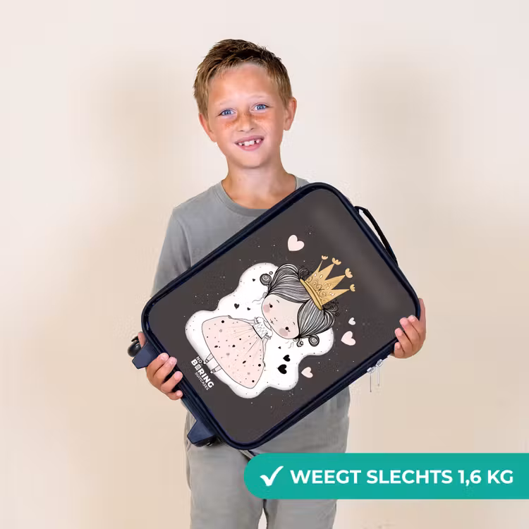 Kleine prinses op zwarte achtergrond Kinderkoffer - Zwart klein -sfeer4_NL