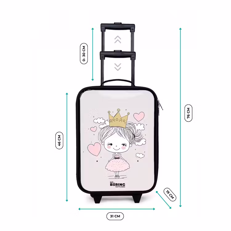 Kleine prinses met hartjes Kinderkoffer - Zwart klein -productfoto_formaten