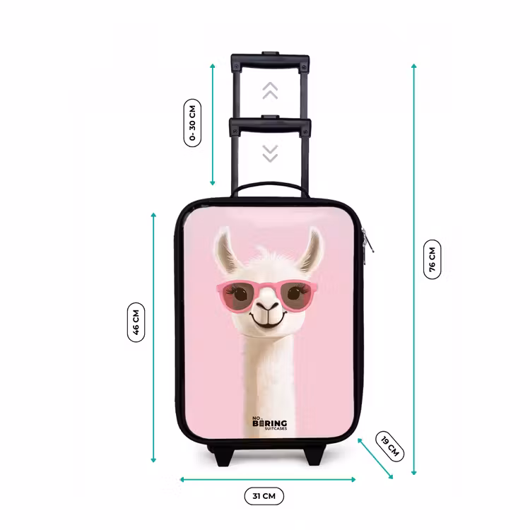 Lama - Wit - Zonnebril - Wimpers Kinderkoffer - Zwart klein -productfoto_formaten