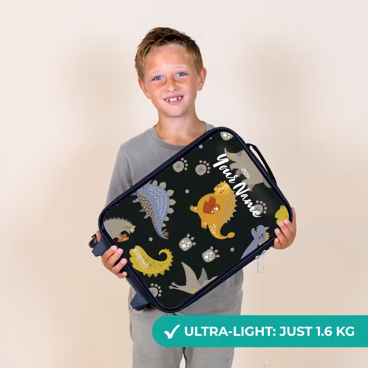 Liefdevolle dinosaurus Kinderkoffer - Zwart klein -sfeer4_UK