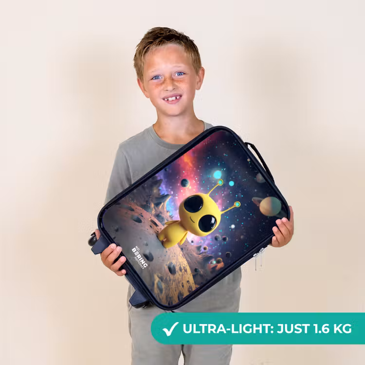 Vrolijk buitenaards wezentje Kinderkoffer - Zwart klein -sfeer4_UK