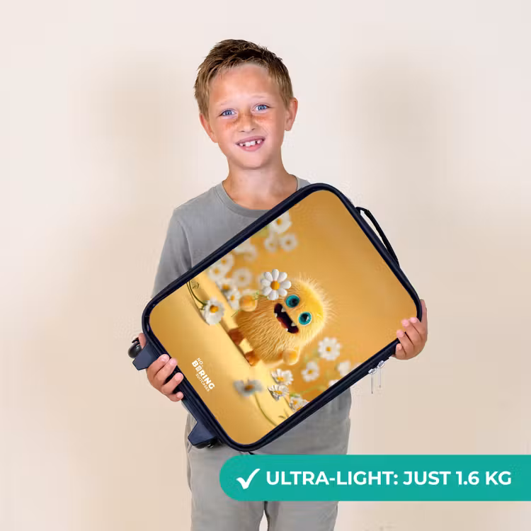 Monster - Wezen - Bloem - Geel Kinderkoffer - Zwart klein -sfeer4_UK