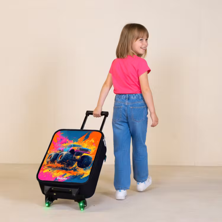 Monstertruck - Verfspatten - Kleurrijk - Explosie Kinderkoffer - Zwart klein -sfeer1