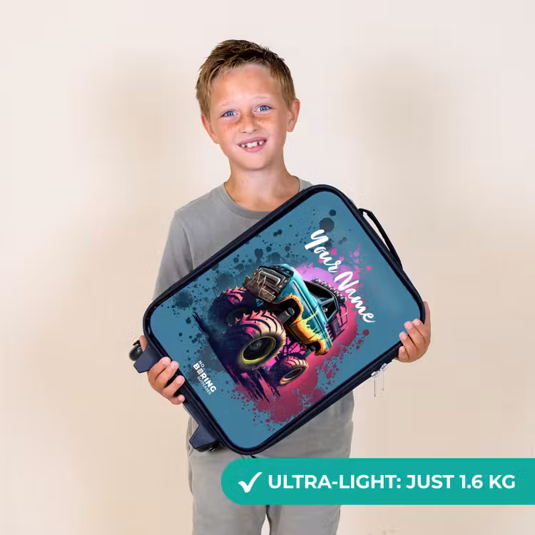 Monster Wheels Kinderkoffer - Zwart klein -sfeer4_UK