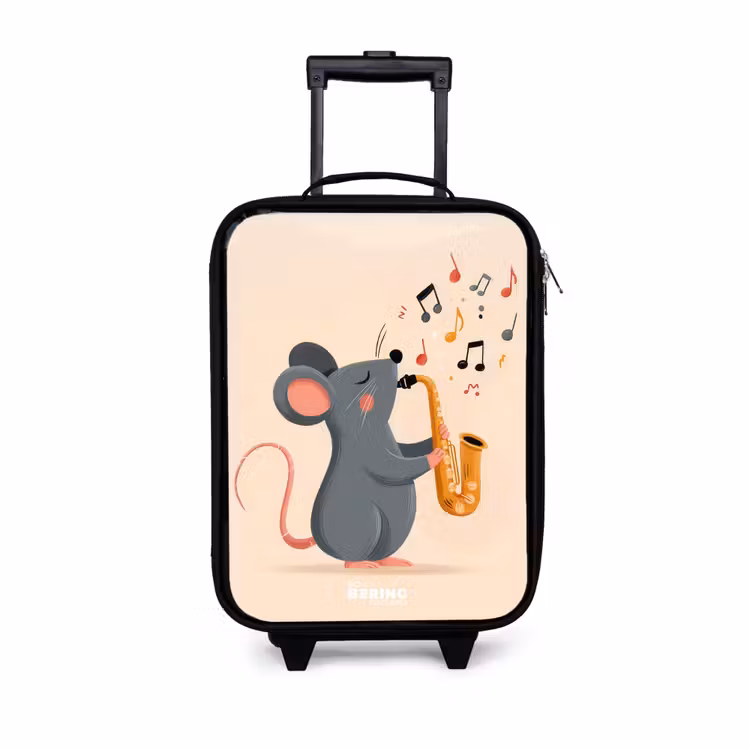 Muis - Saxofoon - Muziek Kinderkoffer - Zwart klein -3d