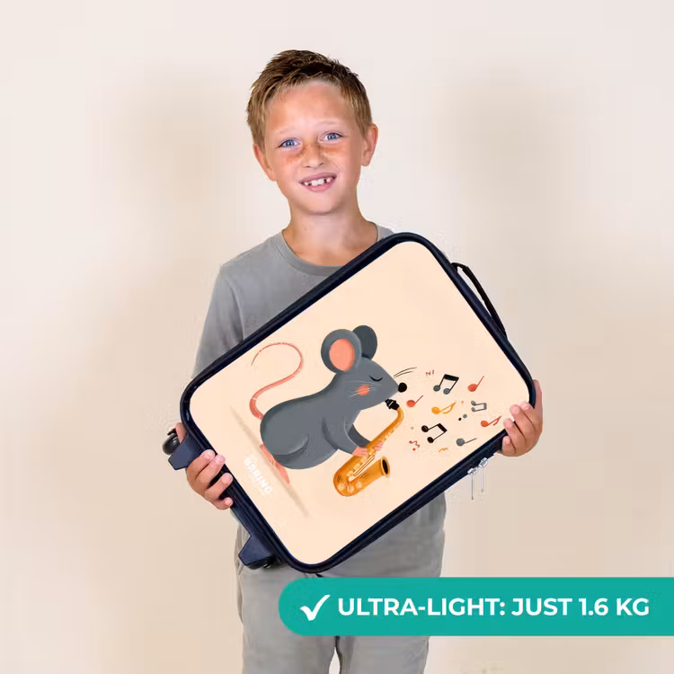 Muis - Saxofoon - Muziek Kinderkoffer - Zwart klein -sfeer4_UK