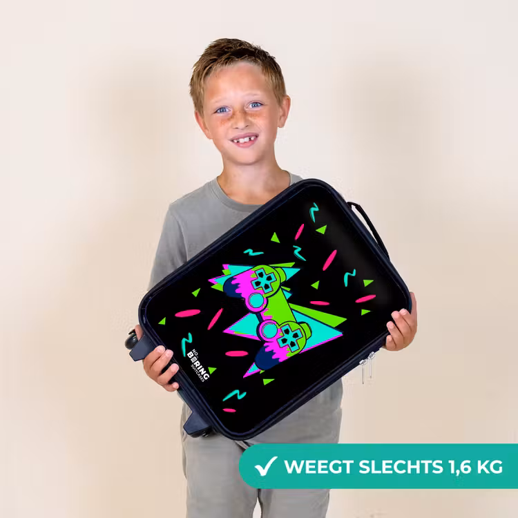 Neon controller op zwart Kinderkoffer - Zwart klein -sfeer4_NL