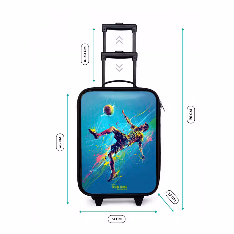 Neon - Voetbal - Schop - Kleurrijk Kinderkoffer - Zwart klein -productfoto_formaten