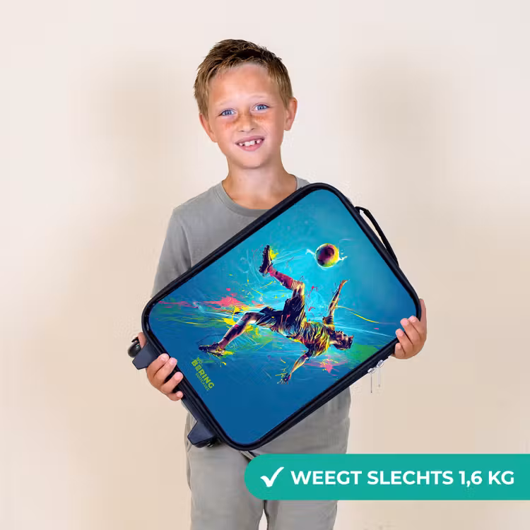 Neon - Voetbal - Schop - Kleurrijk Kinderkoffer - Zwart klein -sfeer4_NL