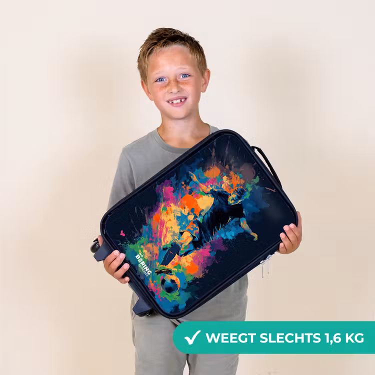 Neon - Voetballer - Kleurrijk Kinderkoffer - Zwart klein -sfeer4_NL