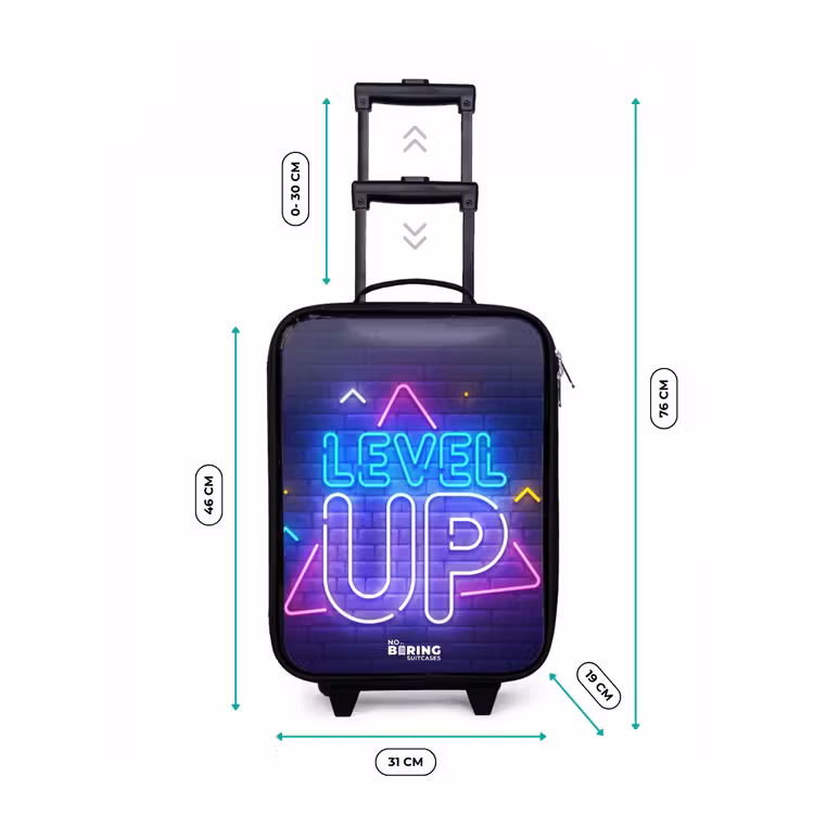 Neonletters op een bakstenen muur Kinderkoffer - Zwart klein -productfoto_formaten