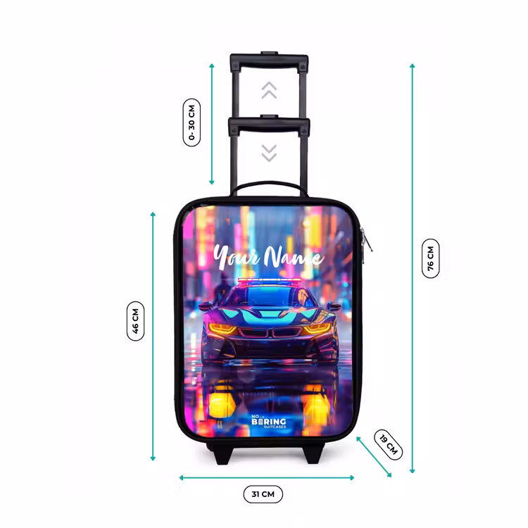 Neon nightcar Kinderkoffer - Zwart klein -productfoto_formaten