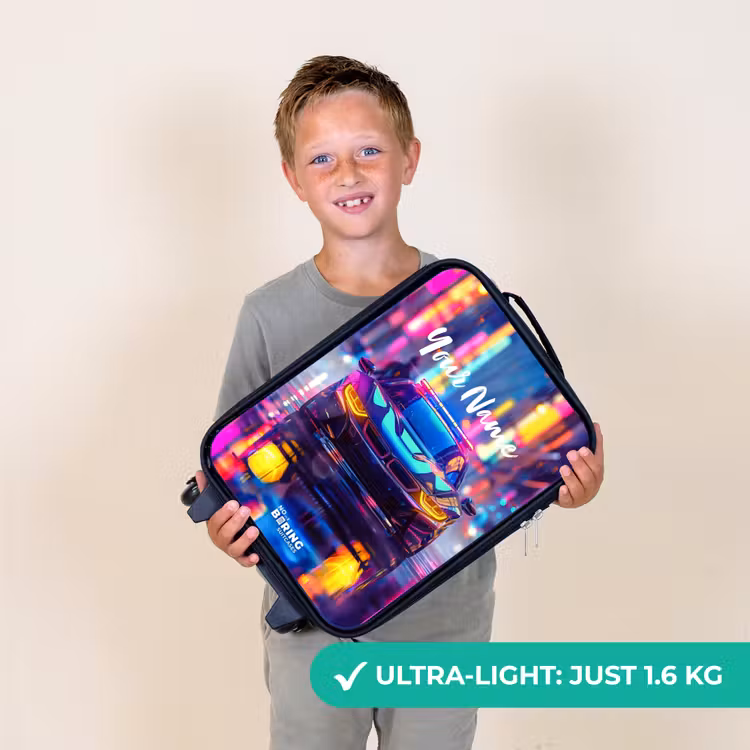 Neon nightcar Kinderkoffer - Zwart klein -sfeer4_UK