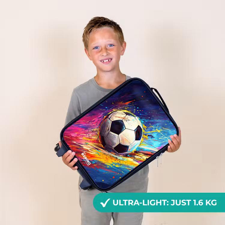 Neon - Voetbal - Kleurrijk Kinderkoffer - Zwart klein -sfeer4_UK