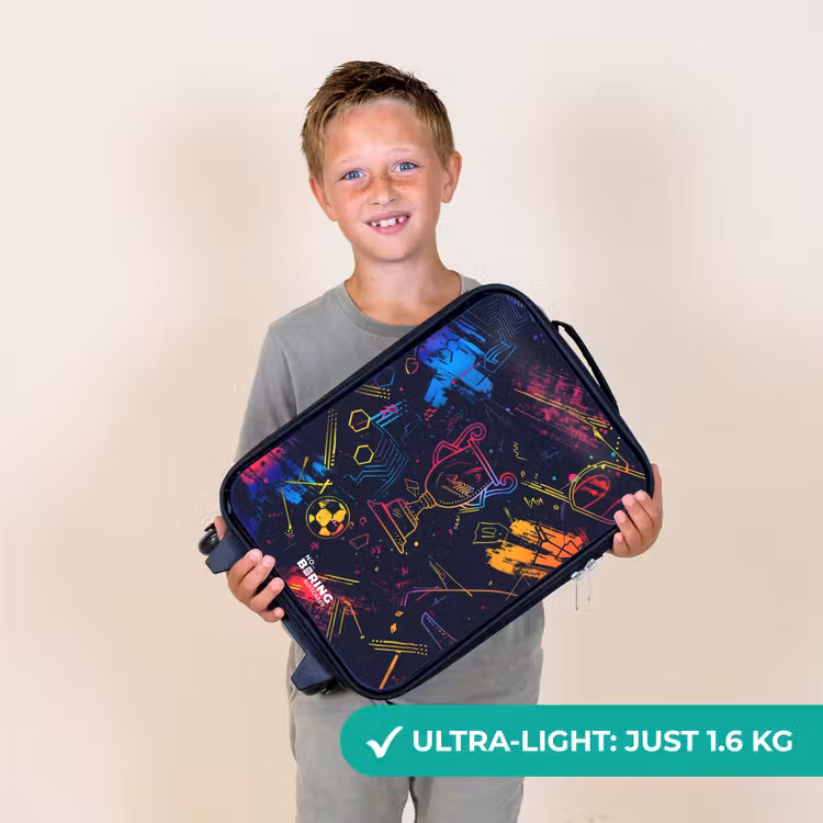 Neon sporttrofee design Kinderkoffer - Zwart klein -sfeer4_UK