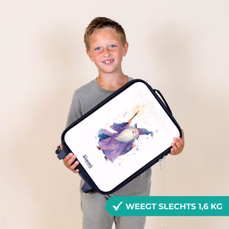 Oude tovenaar met staf Kinderkoffer - Zwart klein -sfeer4_NL