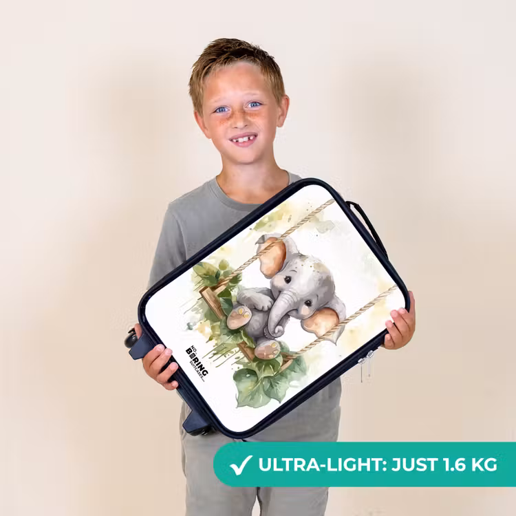 Onno olifant Kinderkoffer - Zwart klein -sfeer4_UK