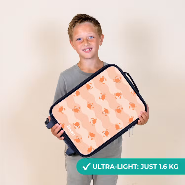 Oranje krabben op golvende achtergrond Kinderkoffer - Zwart klein -sfeer4_UK