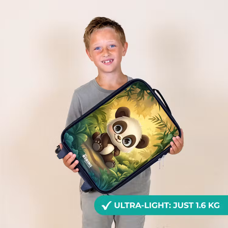 Panda - Bamboebos - Groen Kinderkoffer - Zwart klein -sfeer4_UK