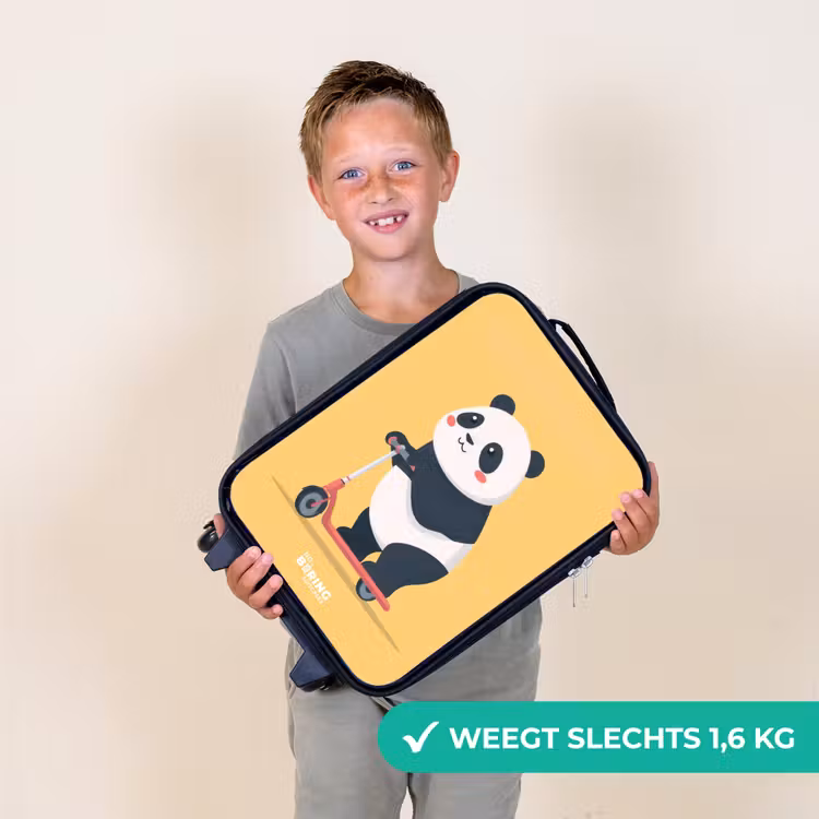 Panda - Step - Geel Kinderkoffer - Zwart klein -sfeer4_NL