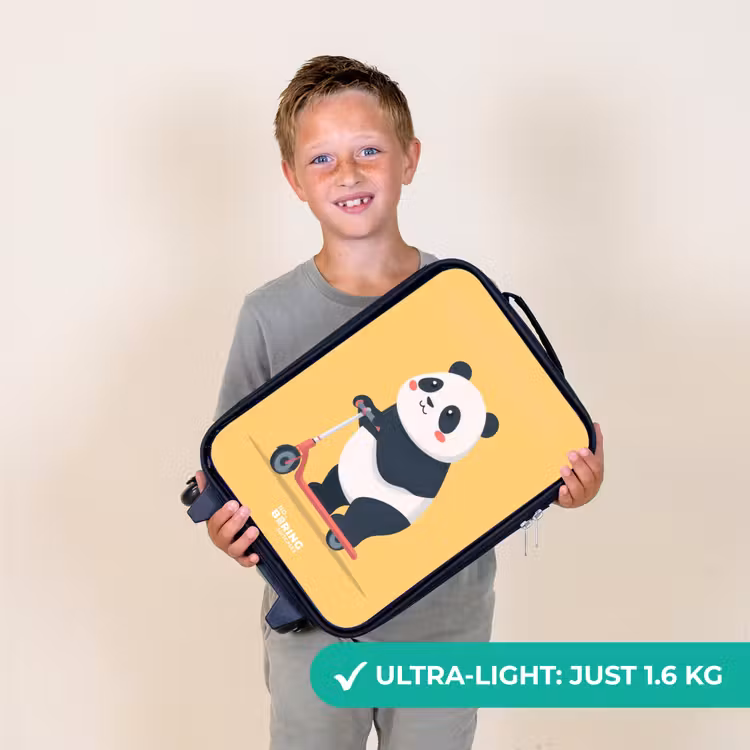 Panda - Step - Geel Kinderkoffer - Zwart klein -sfeer4_UK