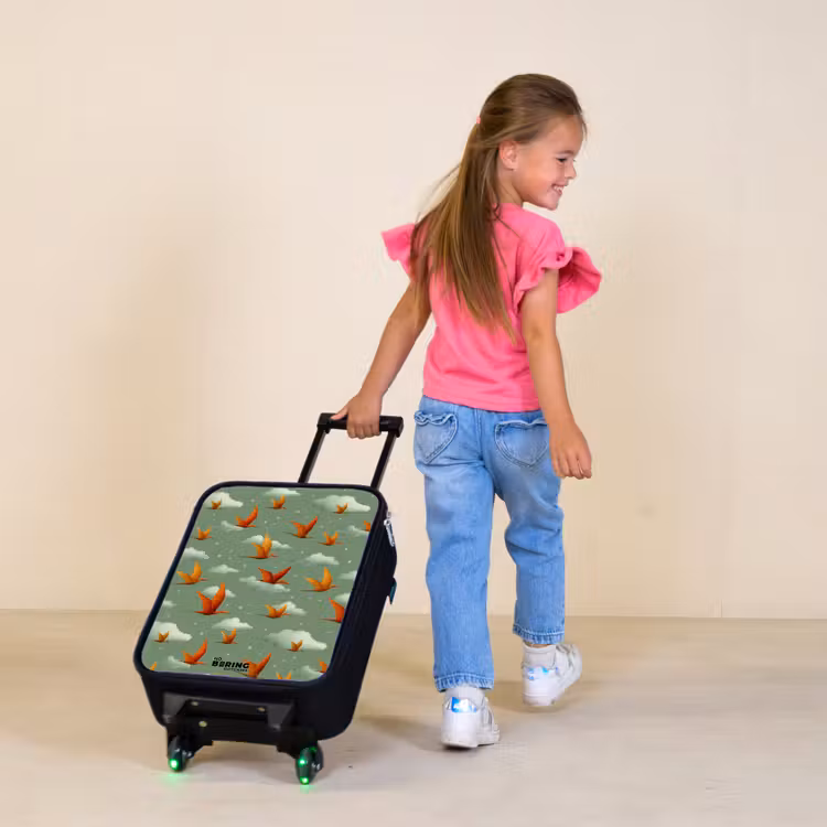Patroon - Dino - Pterosaurussen Kinderkoffer - Zwart klein -sfeer1
