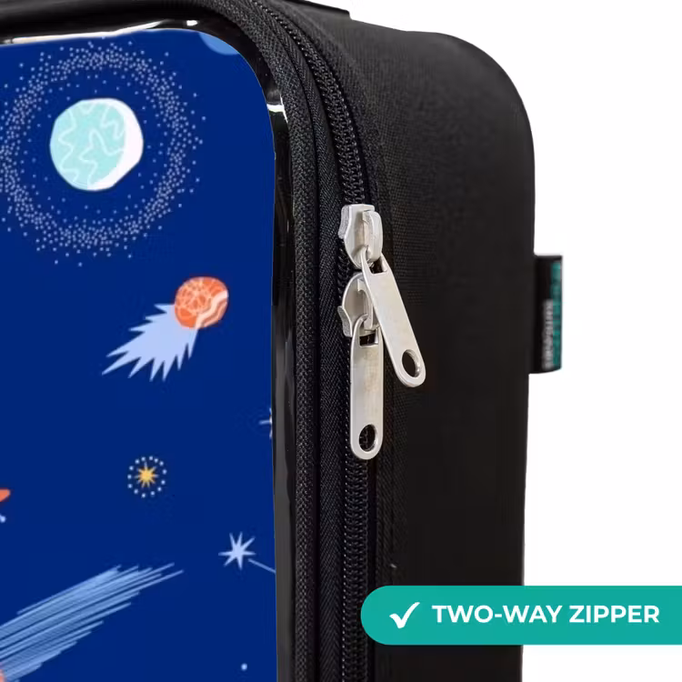Patroon van planeten op een donkere achtergrond Kinderkoffer - Zwart klein -rits_UK