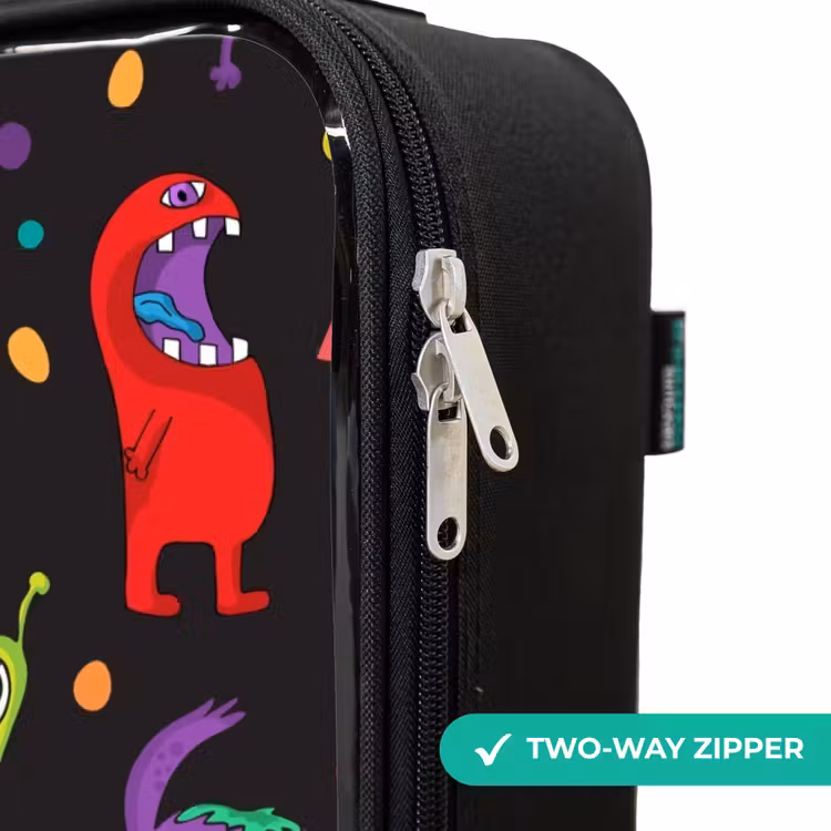 Patroon van monsters Kinderkoffer - Zwart klein -rits_UK