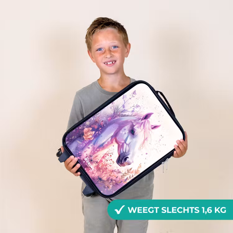 Parelachtige Pony Kinderkoffer - Zwart klein -sfeer4_NL