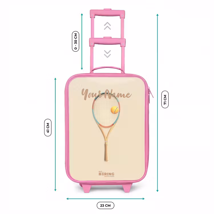 Een tennisracket in beige tinten Kinderkoffer - Roze klein -productfoto_formaten