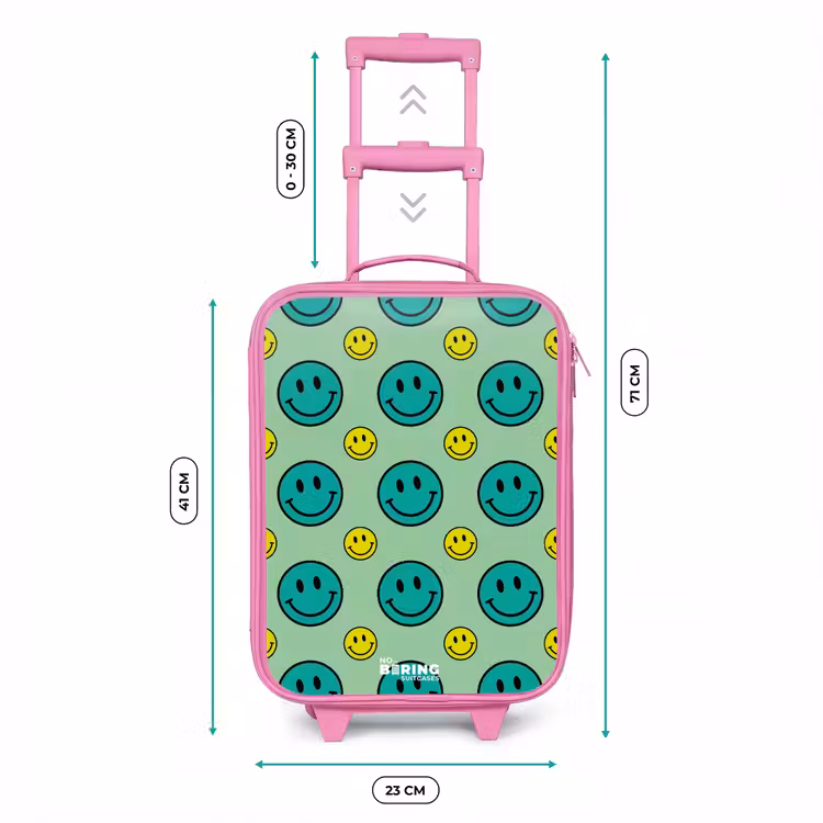 All smiles groen Kinderkoffer - Roze klein -productfoto_formaten