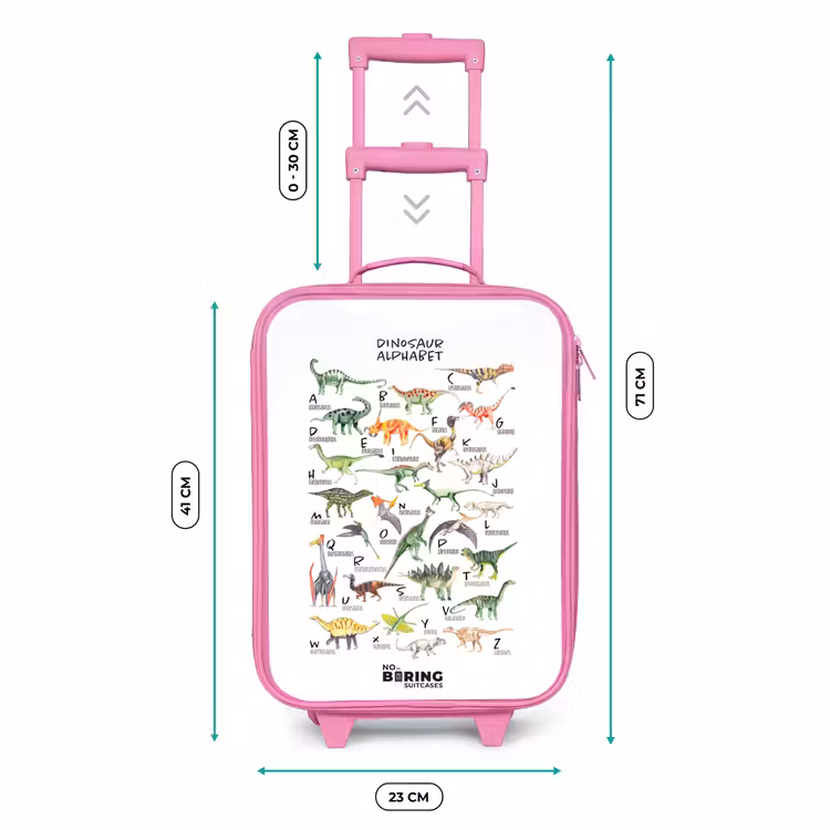 Alfabet van dino's Kinderkoffer - Roze klein -productfoto_formaten