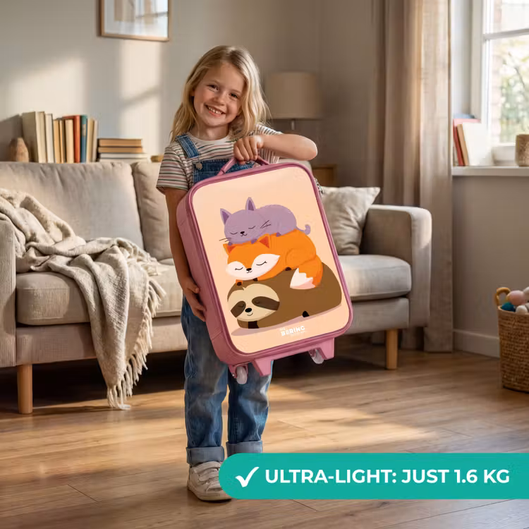 Dieren - Slapen - Samen Kinderkoffer - Roze klein -sfeer2_EN