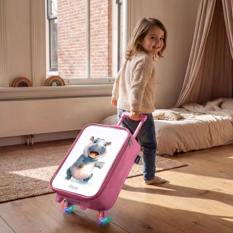 Baby nijlpaard Kinderkoffer - Roze klein -sfeer1