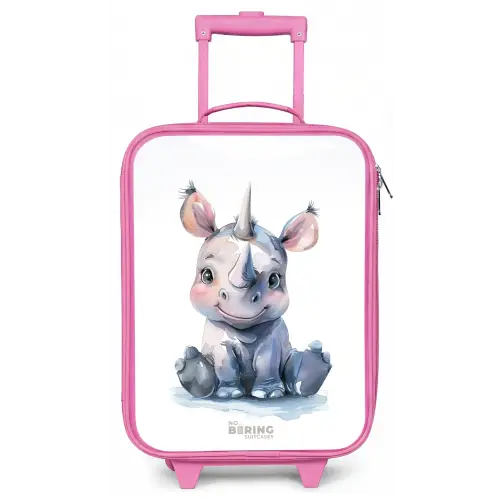 Baby neushoorn Kinderkoffer - Roze klein -zz3dotto