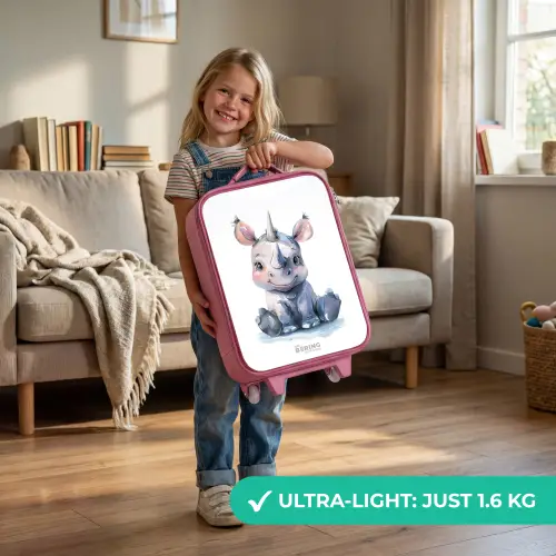 Baby neushoorn Kinderkoffer - Roze klein -sfeer2_EN